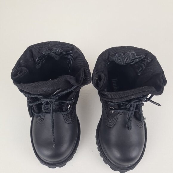 Timberland Roll Top Impermeable TODDLER Boots Waterproof Black Size 6C - Picture 5 of 9